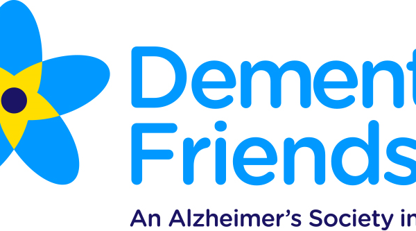 Blue on White Dementia Friends logo